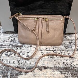 Fossil Erin Small Beige Crossbody Bag